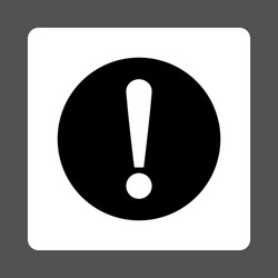 Problem flat black and white colors rounded button vector