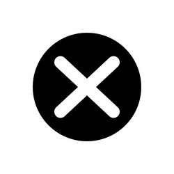 Cancel button icon in flat style vector