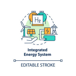 Integrated energy system concept icon vector