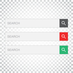 search bar field set interface elements vector image
