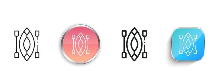 canoe icon thin linear regular and button style vector image