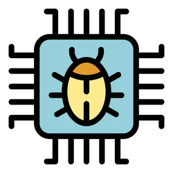cpu processor showing a bug representing cyber vector image