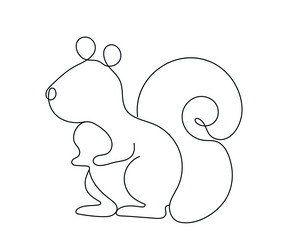 Line art squirrel concept vector