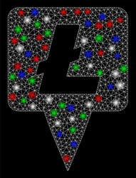 bright mesh network litecoin map pointer vector image
