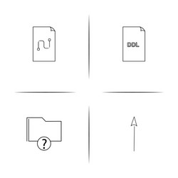 files and folders sign simple linear icons set vector image