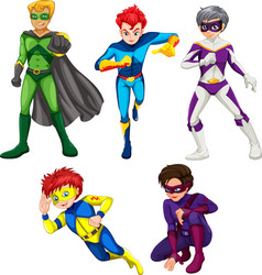 Five superheroes vector