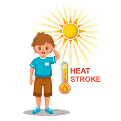 heat stroke sunstroke overheating on summer sun vector