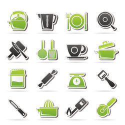 kitchen gadgets and equipment icons vector