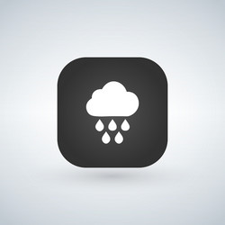 light rain weather icon over application button vector