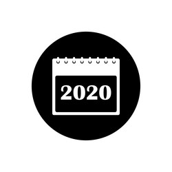 2020 calendar icon rounded button style eps vector image