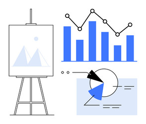 business charts and graphs with analytics concept vector image