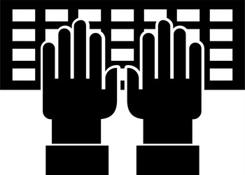 computer keyboard with hands user vector image