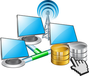 computer networking and data vector image