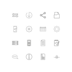 internet technologies simple linear icons set vector image