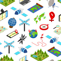 navigation methods tools signs 3d seamless pattern vector image