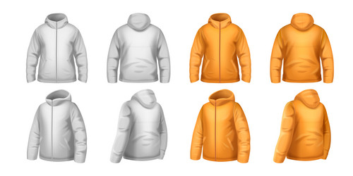 Jacket mockup realistic set Royalty Free Vector Image