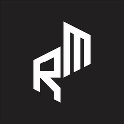 rm initial letters logo monogram with up to down vector image