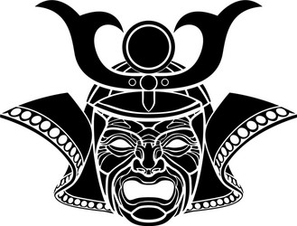 Samurai Mask - Monochrome Vector Image