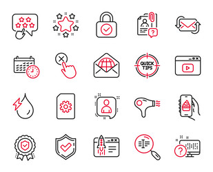 set of technology icons related to security vector image