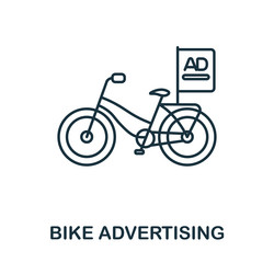 bike advertising line icon colored element sign vector