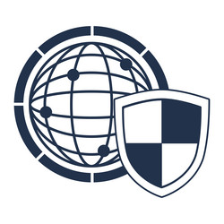 browser with shield vector image