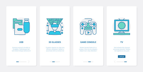 Video games entertainment line technology ui ux Vector Image