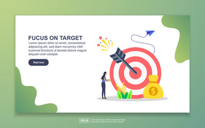 landing page template focus on target modern vector