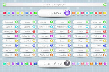 large set of buttons for the site vector image