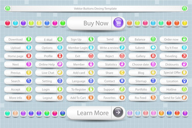 Large set of buttons for the site vector