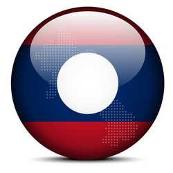 map with dot pattern on flag button of laos vector image