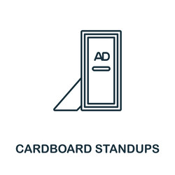 Cardboard standups line icon colored element sign vector