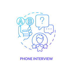 Phone interview turquoise concept icon Royalty Free Vector
