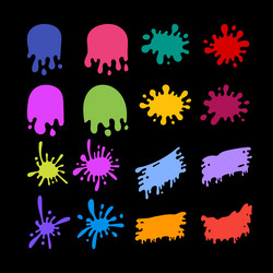 Colorful ink blots collection 1 Royalty Free Vector Image