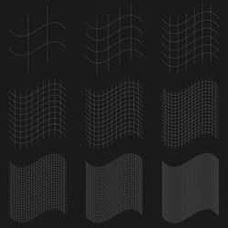 grid mesh lattice grating with distort deform vector image