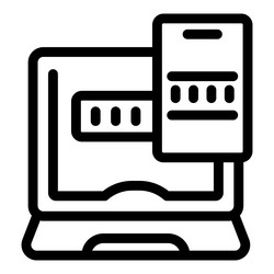 laptop verifying user identity using two factor vector image