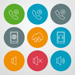 line icons set for web site design and mobile apps vector image