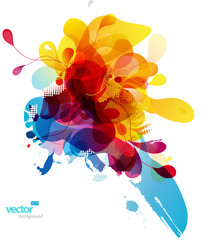 abstract colored background with different shapes vector image