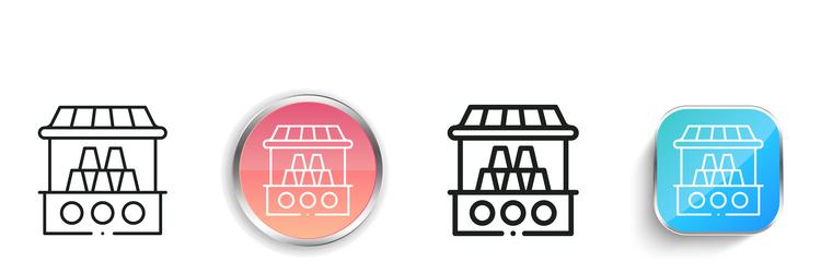 cans icon thin linear regular and button style vector image