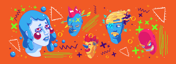 Abstract with contemporary portraits Royalty Free Vector