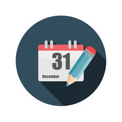 Flat design concept calendar with long shado vector