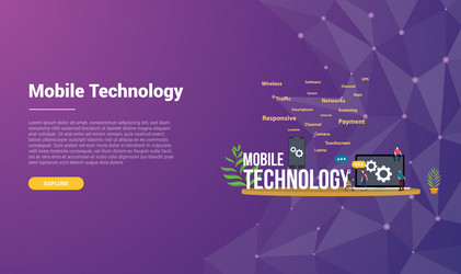 mobile technology concept for website template vector