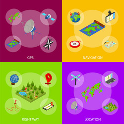 navigation methods tools signs 3d banner set vector image