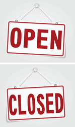 Open and closed - ornate retro signs Royalty Free Vector
