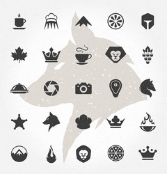 retro hand drawn objects and icons design vector