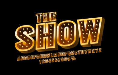 show font set collection letters and numbers vector image