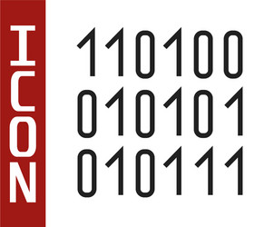 black line binary code icon isolated on white vector image