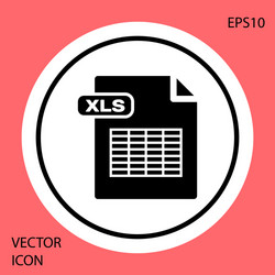 black xls file document download button icon vector image
