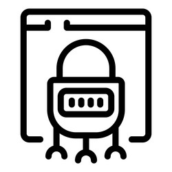 secure website login page with combination lock vector image