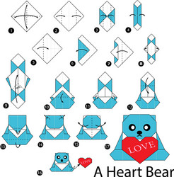 step by instructions how to make origami vector image