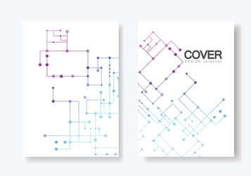 circuit line background connected dots and lines vector image